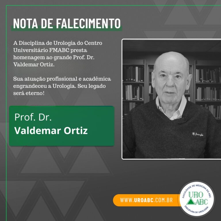 Nota de falecimento – Prof. Dr. Valdemar Ortiz